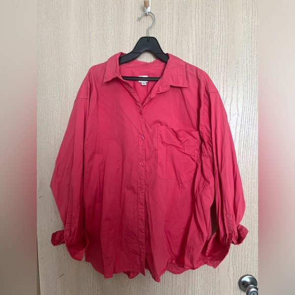 Pink Button Down Top - Picture 1 of 2